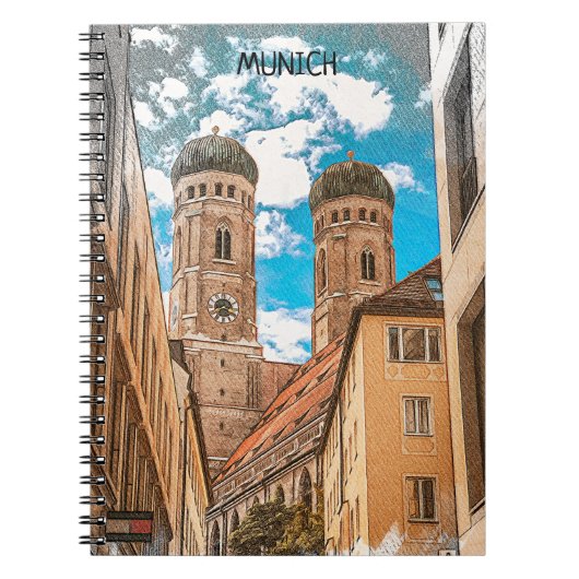 Kleurrijke München Duitsland Frauenkirche Notitieboek (Voorkant)