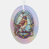 Kleurrijke mus glas ornament (Voorkant links)