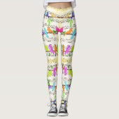 Kleurrijke Musical Birds Leggings Spring (Voorkant)