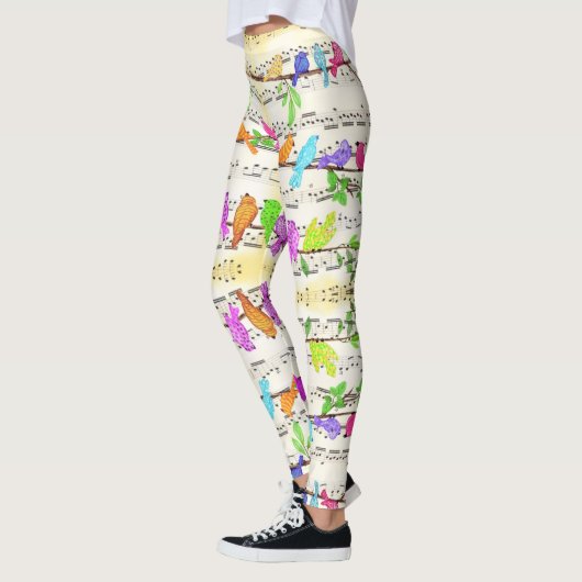 Kleurrijke Musical Birds Leggings Spring (Links)