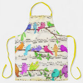 Kleurrijke Musical Birds Schort Spring Joy Music (Voorkant)