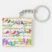 Kleurrijke Musical Birds Symphony Sleutelhanger (Achterkant)
