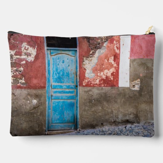 Kleurrijke muur met blauwe deur etui (Achterkant)