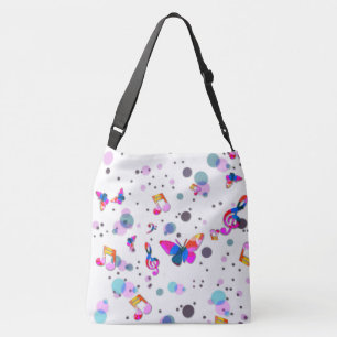 Kleurrijke muziek dansen crossbody tas
