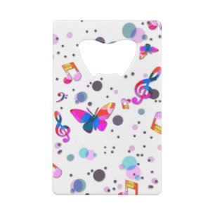 Kleurrijke muziek dansen kredietkaart flessenopener