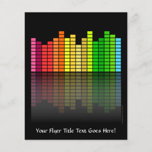 Kleurrijke Muziek Equalizer met Reflectie, Coole T Flyer