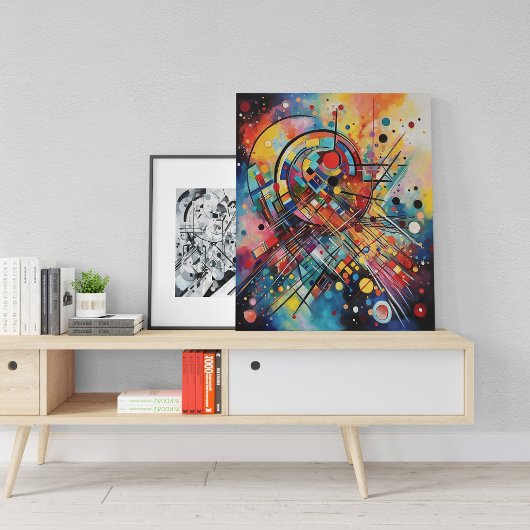 Kleurrijke muziek Samenstelling Abstract schildere Canvas Afdruk