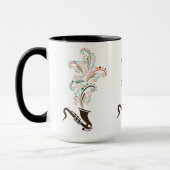 Kleurrijke muziek Saxofoon & Bloemen wervelingen Mok (Links)