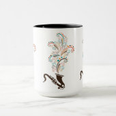 Kleurrijke muziek Saxofoon & Bloemen wervelingen Mok (Midden)