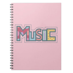 Kleurrijke muziek sticker notitieboek