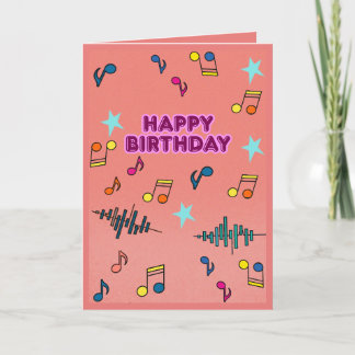Kleurrijke Muziekmuziek Verjaardagskaart Kaart