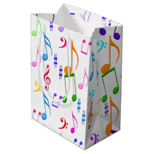 Kleurrijke Muzieknoten Medium Cadeauzakje