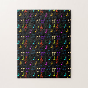 Kleurrijke Muzieknoten Muzikant Muzieknoteer Kunst Legpuzzel