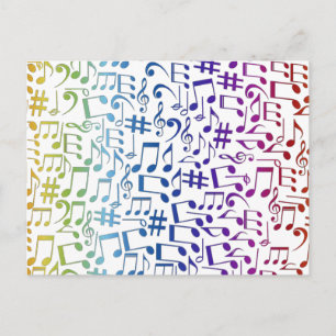 Kleurrijke muzieknoten muzikanten muziekliefhebber briefkaart