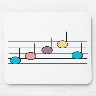 Kleurrijke Muzieknoten Pastel Patroon Muismat
