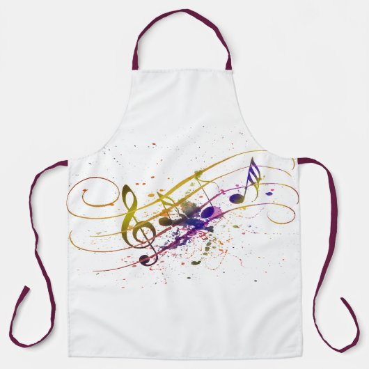 Kleurrijke muzieksplater schort (Voorkant)