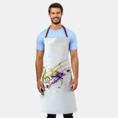 Kleurrijke muzieksplater schort (Gedragen)