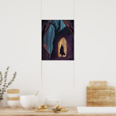 Kleurrijke Mysterieuze Scène Digitale Kunstwerk Sc Poster (Keuken)