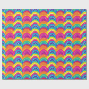 Kleurrijke Naadloze Regenboog en Golfpatroon Cadeaupapier