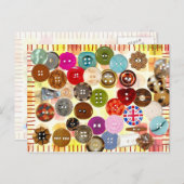 Kleurrijke naaigknopen briefkaart (Voorkant / Achterkant)