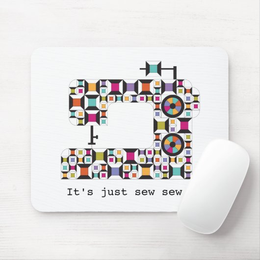Kleurrijke naaimachine Kilt Pattern Mousepad Muismat (Met muis)