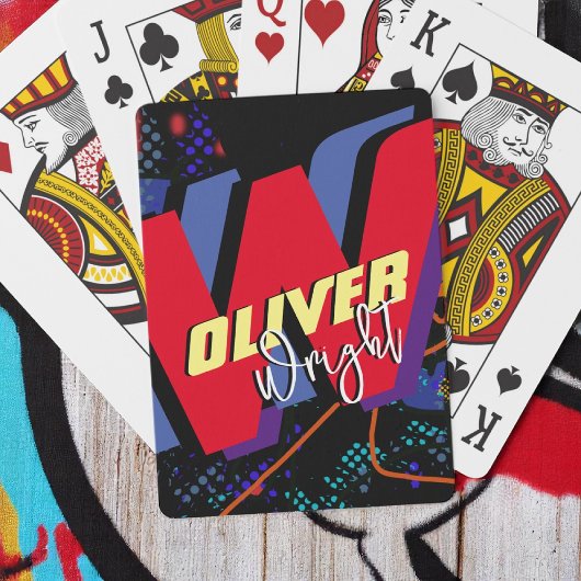 Kleurrijke Naam / Merk Modern Monogram Pokerkaarten