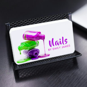 Kleurrijke Nagellak Kunstenaarssalon Visitekaartje
