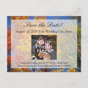 Kleurrijke najaarbomen sparen de Datum Aankondigingskaart