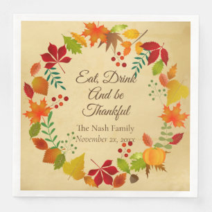 Kleurrijke najaarsvulling voor Thanksgiving Servet