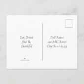 Kleurrijke najaarsvulling voor Thanksgiving Uitnodiging Briefkaart (Achterkant)