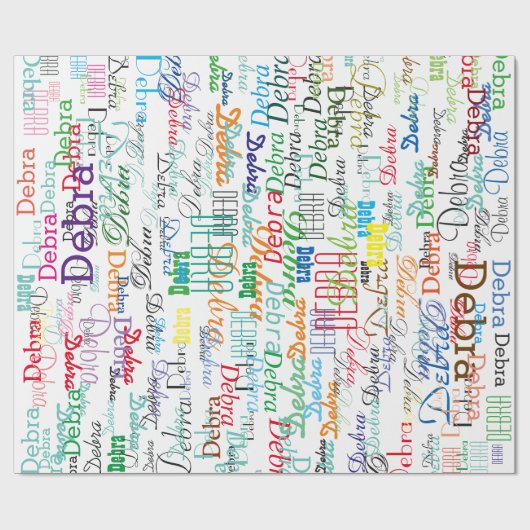 kleurrijke namen. aangepaste multicolverkleuringen cadeaupapier (Vlak)