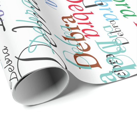 kleurrijke namen. aangepaste multicolverkleuringen cadeaupapier (Rol Hoek)