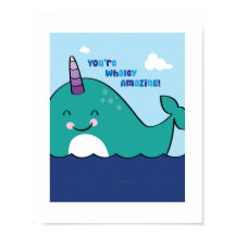 Kleurrijke Narwal Illustratie | Oceandier Kunst