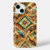 Kleurrijke Native American Print iPhone Case (Achterkant)