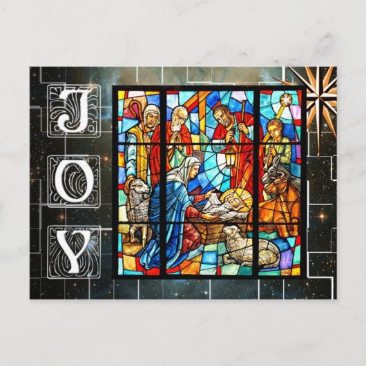 Kleurrijke nativiteitsscène briefkaart (Voorkant)