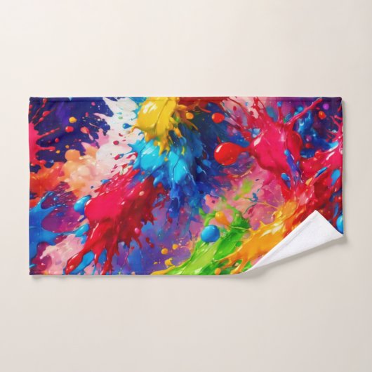 Kleurrijke natte verf splash ontwerp bad handdoek (Handdoek)