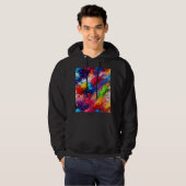 Kleurrijke natte verf splash ontwerp hoodie (Voorkant volledig)