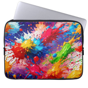 Kleurrijke natte verf splash ontwerp laptop sleeve