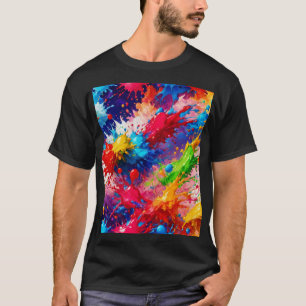 Kleurrijke natte verf splash ontwerp t-shirt