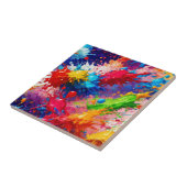Kleurrijke natte verf splash ontwerp tegeltje (Zijkant)
