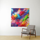 Kleurrijke natte verf splash ontwerp wandkleed (In situ)