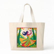 Kleurrijke Natuur-geïnspireerde Canvas tas