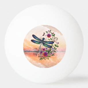 Kleurrijke Natuur Levendige Libel Bloemrijke Kunst Pingpongballen