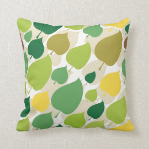 Kleurrijke Natuur Patroon Groene gele bladeren Kussen