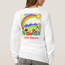 Kleurrijke Natuur Tekening voor Natuur Lovers T-shirt
