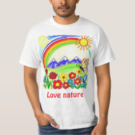 Kleurrijke Natuur Tekening voor Natuur Lovers T-shirt
