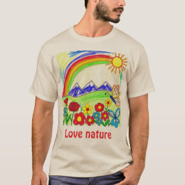 Kleurrijke Natuur Tekening voor Natuur Lovers T-shirt