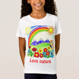 Kleurrijke Natuur Tekening voor Natuur Lovers T-shirt