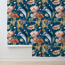 Kleurrijke nautische onderwater Zee Animal Life Bl