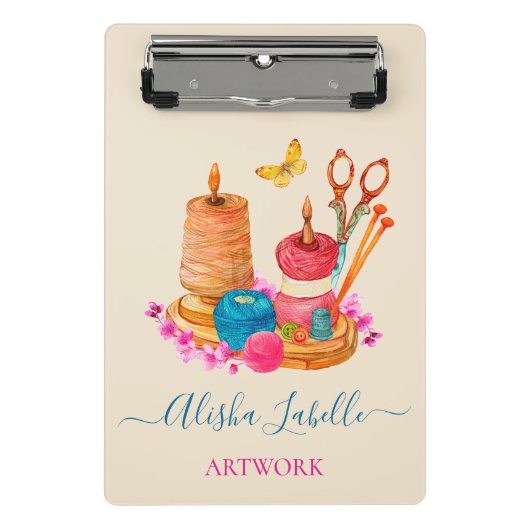 Kleurrijke Needle & Thread Mode Designer Crafter Mini Klembord (Voorkant)